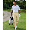 COOFANDY Mens Golf Pants Stretch Work Dress Pants Quick Dry Lightweight Pants Casual Slim Fit Slacks with Pockets(Light Khaki)