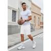 COOFANDY Men’s Gym Workout Shorts 7 Inch Stretch Athletic Shorts Lightweight Running Training Short Pants with Pockets(White (1 Pack of 1))