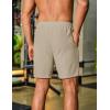 COOFANDY Men’s Gym Workout Shorts 8 Inch Quick Dry Athletic Shorts Lightweight Drawstring Running Shorts(Light Khaki)