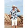COOFANDY Mens Hawaiian Shirt Short Sleeve Button Down Shirts Tropical Floral Summer Beach Shirts(A Coconut Tree-white)