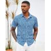 COOFANDY Mens Hawaiian Shirt Short Sleeve Button Down Shirts Tropical Floral Summer Beach Shirts(Blue)