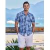 COOFANDY Mens Hawaiian Shirt Short Sleeve Button Down Shirts Tropical Floral Summer Beach Shirts(Blue-plam Leaves)