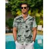 COOFANDY Mens Hawaiian Shirt Short Sleeve Button Down Shirts Tropical Floral Summer Beach Shirts(Celadon Green- Palm Tree)