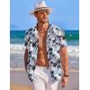 COOFANDY Mens Hawaiian Shirt Short Sleeve Button Down Shirts Tropical Floral Summer Beach Shirts(Coconut Palm)