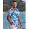 COOFANDY Mens Hawaiian Shirt Short Sleeve Button Down Shirts Tropical Floral Summer Beach Shirts(Coconut Tree-blue)