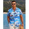 COOFANDY Mens Hawaiian Shirt Short Sleeve Button Down Shirts Tropical Floral Summer Beach Shirts(Coconut Tree-blue)