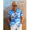 COOFANDY Mens Hawaiian Shirt Short Sleeve Button Down Shirts Tropical Floral Summer Beach Shirts(Coconut Tree-blue)
