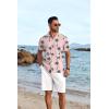 COOFANDY Mens Hawaiian Shirt Short Sleeve Button Down Shirts Tropical Floral Summer Beach Shirts(Coconut Tree-pink)