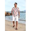 COOFANDY Mens Hawaiian Shirt Short Sleeve Button Down Shirts Tropical Floral Summer Beach Shirts(Coconut Tree-pink)
