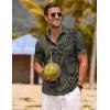COOFANDY Mens Hawaiian Shirt Short Sleeve Button Down Shirts Tropical Floral Summer Beach Shirts(Dark Green Print)