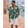 COOFANDY Mens Hawaiian Shirt Short Sleeve Button Down Shirts Tropical Floral Summer Beach Shirts(Green – Palm Tree)