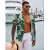 COOFANDY Mens Hawaiian Shirt Short Sleeve Button Down Shirts Tropical Floral Summer Beach Shirts(Green – Palm Tree)