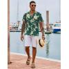 COOFANDY Mens Hawaiian Shirt Short Sleeve Button Down Shirts Tropical Floral Summer Beach Shirts(Green – Palm Tree)