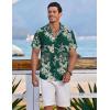 COOFANDY Mens Hawaiian Shirt Short Sleeve Button Down Shirts Tropical Floral Summer Beach Shirts(Green & White – Palm Tree)