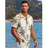 COOFANDY Mens Hawaiian Shirt Short Sleeve Button Down Shirts Tropical Floral Summer Beach Shirts(Green Coconut Tree-white)