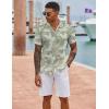 COOFANDY Mens Hawaiian Shirt Short Sleeve Button Down Shirts Tropical Floral Summer Beach Shirts(Green Palm Leaf)