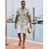 COOFANDY Mens Hawaiian Shirt Short Sleeve Button Down Shirts Tropical Floral Summer Beach Shirts(Green Palm Leaf)