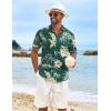COOFANDY Mens Hawaiian Shirt Short Sleeve Button Down Shirts Tropical Floral Summer Beach Shirts(Green-yellow Flowers)
