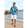 COOFANDY Mens Hawaiian Shirt Short Sleeve Button Down Shirts Tropical Floral Summer Beach Shirts(Island Scenery-blue)