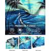 COOFANDY Mens Hawaiian Shirt Short Sleeve Button Down Shirts Tropical Floral Summer Beach Shirts(Island Scenery-blue)