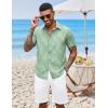 COOFANDY Mens Hawaiian Shirt Short Sleeve Button Down Shirts Tropical Floral Summer Beach Shirts(Light Green)