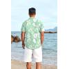 COOFANDY Mens Hawaiian Shirt Short Sleeve Button Down Shirts Tropical Floral Summer Beach Shirts(Monstera Leaf-green)