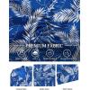 COOFANDY Mens Hawaiian Shirt Short Sleeve Button Down Shirts Tropical Floral Summer Beach Shirts(Palm Leaf-blue)