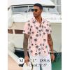 COOFANDY Mens Hawaiian Shirt Short Sleeve Button Down Shirts Tropical Floral Summer Beach Shirts(Pink – Palm Tree)