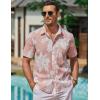 COOFANDY Mens Hawaiian Shirt Short Sleeve Button Down Shirts Tropical Floral Summer Beach Shirts(Pink / White Floral)