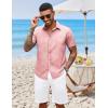 COOFANDY Mens Hawaiian Shirt Short Sleeve Button Down Shirts Tropical Floral Summer Beach Shirts(Pink)