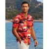 COOFANDY Mens Hawaiian Shirt Short Sleeve Button Down Shirts Tropical Floral Summer Beach Shirts(Sunset Palm Tree-red)