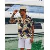COOFANDY Mens Hawaiian Shirt Short Sleeve Button Down Shirts Tropical Floral Summer Beach Shirts(Tropical Print)