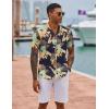 COOFANDY Mens Hawaiian Shirt Short Sleeve Button Down Shirts Tropical Floral Summer Beach Shirts(Tropical Print)