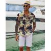 COOFANDY Mens Hawaiian Shirt Short Sleeve Button Down Shirts Tropical Floral Summer Beach Shirts(Tropical Print)