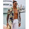 COOFANDY Mens Hawaiian Shirt Short Sleeve Button Down Shirts Tropical Floral Summer Beach Shirts(Tropical Print)