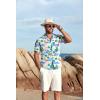 COOFANDY Mens Hawaiian Shirt Short Sleeve Button Down Shirts Tropical Floral Summer Beach Shirts(Tropiccal Islan-beige)