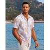 COOFANDY Mens Hawaiian Shirt Short Sleeve Button Down Shirts Tropical Floral Summer Beach Shirts(Yellow Palm Leaf-white)