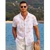 COOFANDY Mens Hawaiian Shirt Short Sleeve Button Down Shirts Tropical Floral Summer Beach Shirts(Yellow Palm Leaf-white)