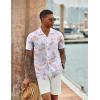 COOFANDY Mens Hawaiian Shirt Short Sleeve Button Down Shirts Tropical Floral Summer Beach Shirts(Yellow Palm Leaf-white)