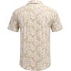 COOFANDY Mens Hawaiian Shirt Short Sleeve Buttoon Down Shirts Casual Tropical Floral Summer Linen Shirts