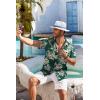 COOFANDY Men’s Hawaiian Shirt Short Sleeve Floral Button Down Shirts Tropical Holiday Beach Shirts(Green – Palm Tree)