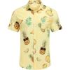 COOFANDY Men’s Hawaiian Shirt Short Sleeve Floral Button Down Shirts Tropical Holiday Beach Shirts(Light Yellow – Pineapple)