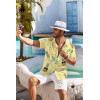 COOFANDY Men’s Hawaiian Shirt Short Sleeve Floral Button Down Shirts Tropical Holiday Beach Shirts(Light Yellow – Pineapple)