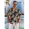 COOFANDY Men’s Hawaiian Shirt Short Sleeve Floral Button Down Shirts Tropical Holiday Beach Shirts(Navy – Abstract Print)