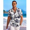 COOFANDY Men’s Hawaiian Shirt Short Sleeve Floral Button Down Shirts Tropical Holiday Beach Shirts(Navy – Palm Tree)