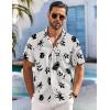 COOFANDY Men’s Hawaiian Shirt Short Sleeve Floral Button Down Shirts Tropical Holiday Beach Shirts(Off White – Leaf)