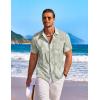 COOFANDY Men’s Hawaiian Shirt Short Sleeve Floral Button Down Shirts Tropical Holiday Beach Shirts(Sage Green & White – Leaf)