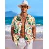 COOFANDY Men’s Hawaiian Shirt Short Sleeve Floral Button Down Shirts Tropical Holiday Beach Shirts(White – Flower)