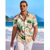 COOFANDY Men’s Hawaiian Shirt Short Sleeve Floral Button Down Shirts Tropical Holiday Beach Shirts(White – Flower)