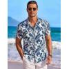 COOFANDY Men’s Hawaiian Shirt Short Sleeve Floral Button Down Shirts Tropical Holiday Beach Shirts(White – Palm Leaf)